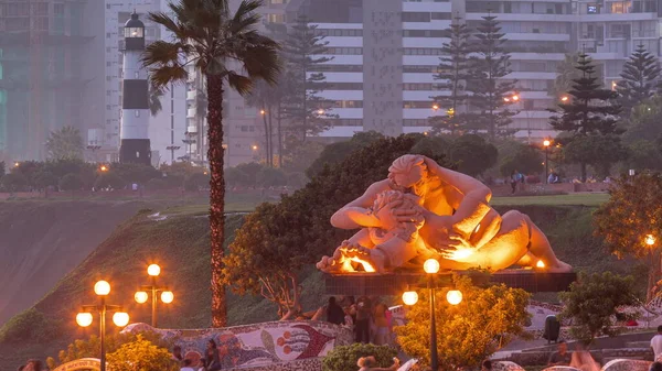 Parque Del Amor Oder Love Park Tag Nacht Übergangszeit Miraflores — Stockfoto