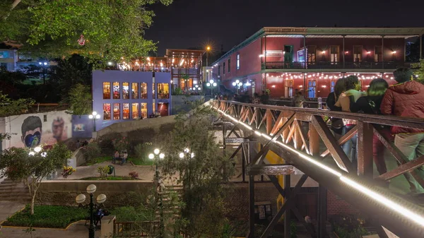 Illuminated Bridge Sighs Night Timelapse Hyperlapse — Stock Photo, Image