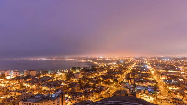 Skyline Panoramico Della Città Lima Dall Alto Con Molti Edifici — Foto Stock