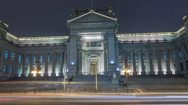 Palácio Justiça Lima Noite Timelapse Hyperlapse Peru — Fotografia de Stock