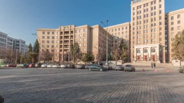 En av kåren i Kharkov National University uppkallad efter Karazin panorama timelapse. — Stockvideo