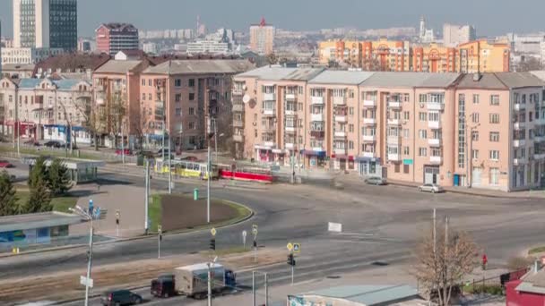 Χάρκοβο πόλη από πάνω timelapse. Αεροφωτογραφία του κέντρου της πόλης και κατοικημένες περιοχές. Ουκρανία. — Αρχείο Βίντεο