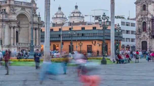 La Plaza de Armas giorno per notte timelapse, noto anche come Plaza Mayor — Video Stock