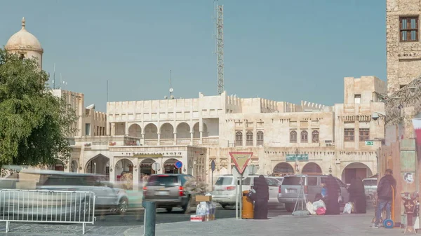 Souq Waqif Zaman Aşımı Katar Doha Popüler Bir Pazar Yeri — Stok fotoğraf