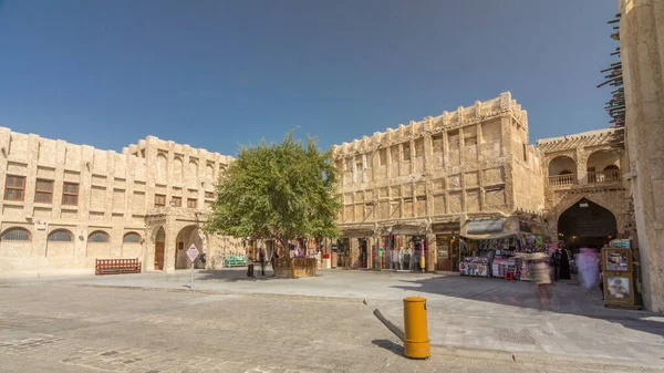 Souq Waqif Timelapse Populární Tržiště Dauhá Katar Suq Známý Pro — Stock fotografie