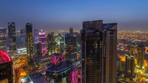 Skyline Van West Bay Gebied Van Top Doha Dag Tot — Stockfoto
