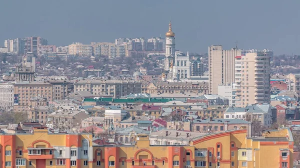 Cidade Kharkiv Cima Timelapse Vista Praça Defensores Ucrânia Com Torre — Fotografia de Stock