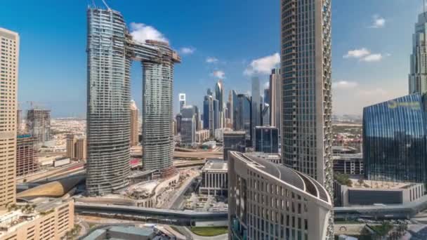 Vista aérea de novos arranha-céus e edifícios altos Timelapse — Vídeo de Stock