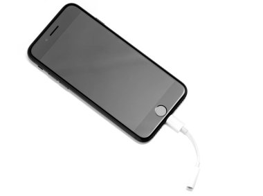 Brasov, Romanya - 26 Kasım 2016: iphone 7 siyah mat yeni App