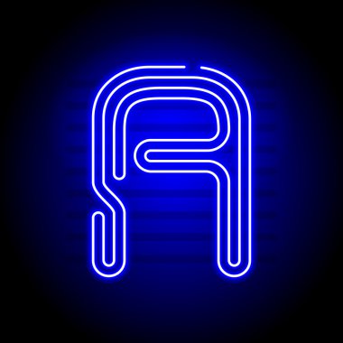 Gerçekçi Neon harf. Karakteri ile Neon glow kara günü