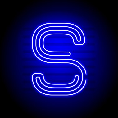 Gerçekçi Neon harf. Karakteri ile Neon glow kara günü