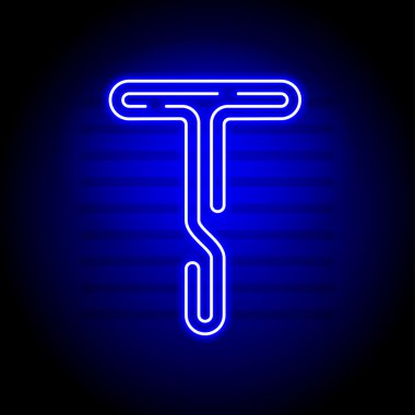 Gerçekçi Neon harf. Karakteri ile Neon glow kara günü