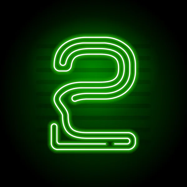 Realistyczne zielony Neon numery. Numer z neonów na ciemny — Wektor stockowy