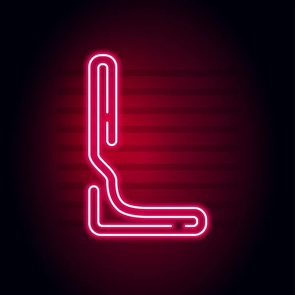 Realistiska röd Neon skrivelse. Karaktär med Neon glow tube på mörk — Stock vektor
