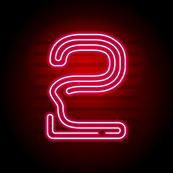 Realistic red Neon number. Number with Neon tube light on dark — Stock Vector