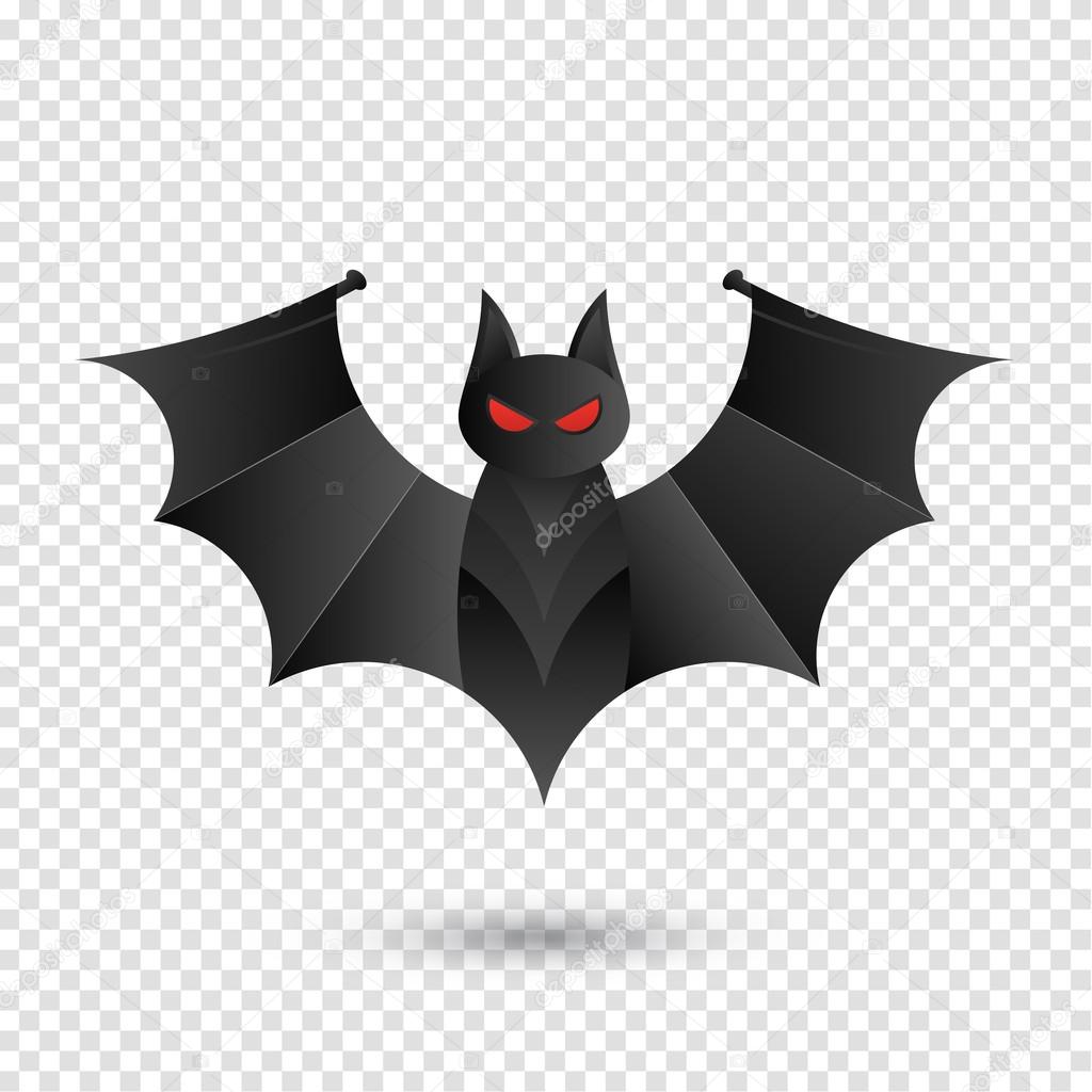 Halloween bat icon for horror holiday. Isolated on ...