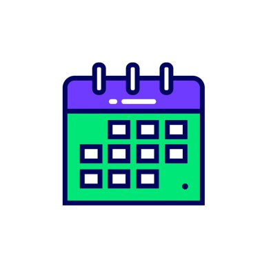 Doğrusal takvim simgesini. Piktogram anahat tarzı. Vektör modern düz tasarım öğesi için mobil uygulama ve web tasarım.