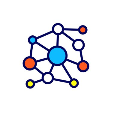 Doğrusal ağ simgesi. Piktogram anahat tarzı. Vektör modern düz tasarım öğesi için mobil uygulama ve web tasarım.