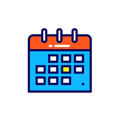 Doğrusal takvim simgesini. Piktogram anahat tarzı. Vektör modern düz tasarım öğesi için mobil uygulama ve web tasarım.