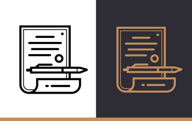 Başlangıç iş için anahat sözleşme simgesi. Vektör hat simgeler bilgi grafik, baskı ortamı ve arabirimler için uygun