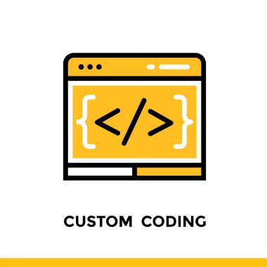 Doğrusal kodlama için özel bir simge başlangıç iş. Piktogram içinde out