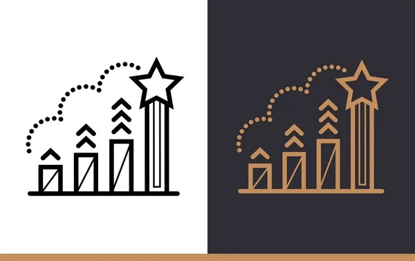 Icona di classifica Outline per l'attività di avvio. Icone della linea vettoriale adatte per info grafiche, supporti di stampa e interfacce — Vettoriale Stock