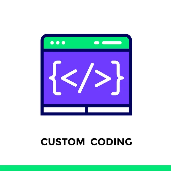 Lineaire custome codering pictogram voor startend bedrijf. Pictogram in organisatie-eenheid — Stockvector