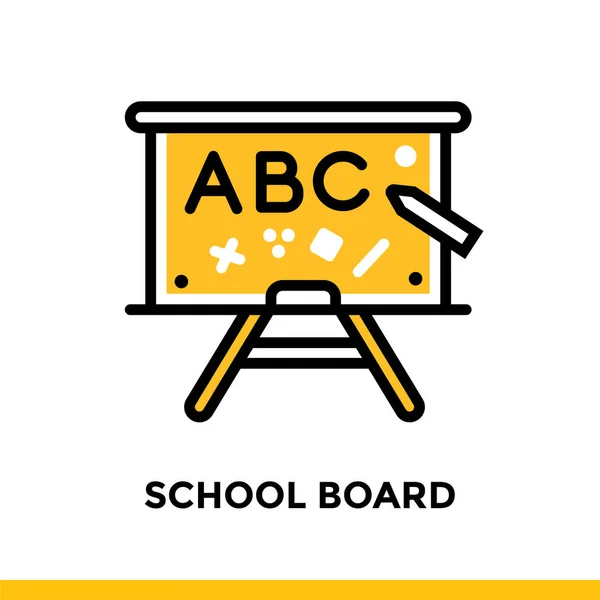 Linjär School Board ikon för utbildning. Piktogram i dispositionsformat. Moderna plattgränssnitt vektorelement för mobila applikation och webbdesign — Stock vektor