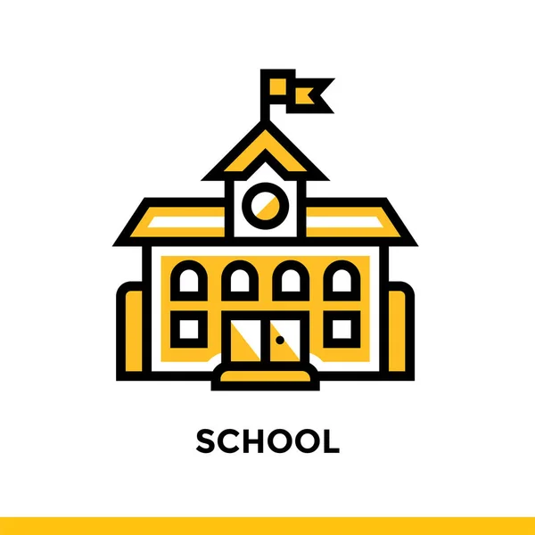 Lineaire School pictogram. Pictogram in kaderstijl. Moderne platte ontwerp vectorelement voor mobiele applicatie en web design — Stockvector