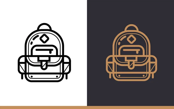 Eğitim okul çantası simgesini anahat. Vektör hat simgeler bilgi grafik, baskı ortamı ve arabirimler için uygun — Stok Vektör