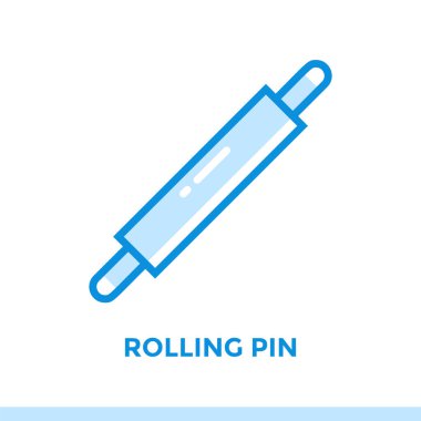 Anahat simgesini oklava fırın, yemek. Vektör hat simgeler bilgi grafik, baskı ortamı ve arabirimler için uygun
