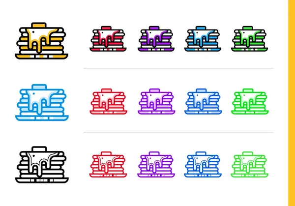 Obrys palačinka ikona v různých barvách. Vektorové prvky vhodné pro webové stránky, mobilní aplikace a prezentace — Stockový vektor