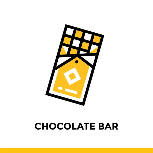 Linear CHOCOLATE BAR icon. Vector elements suitable for website and presentation — Stock Vector