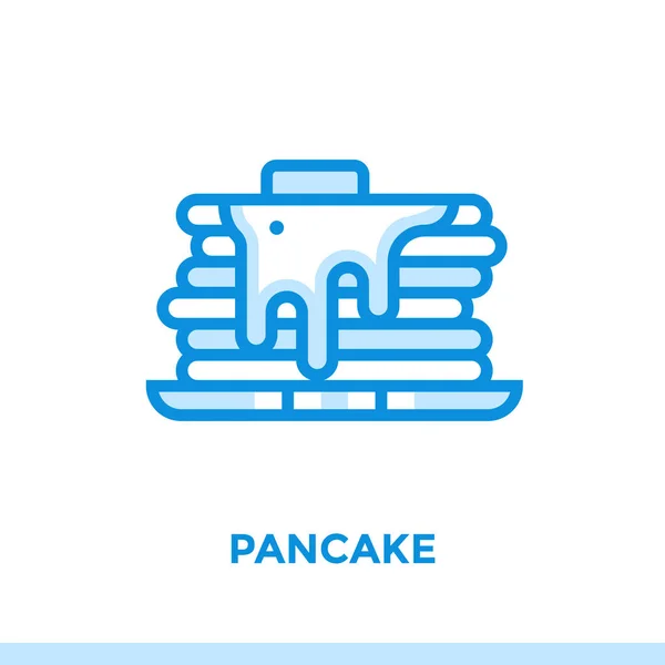 Kontur pannkaka ikonen. Vector piktogram lämplig för trycksaker, hemsida och presentation — Stock vektor