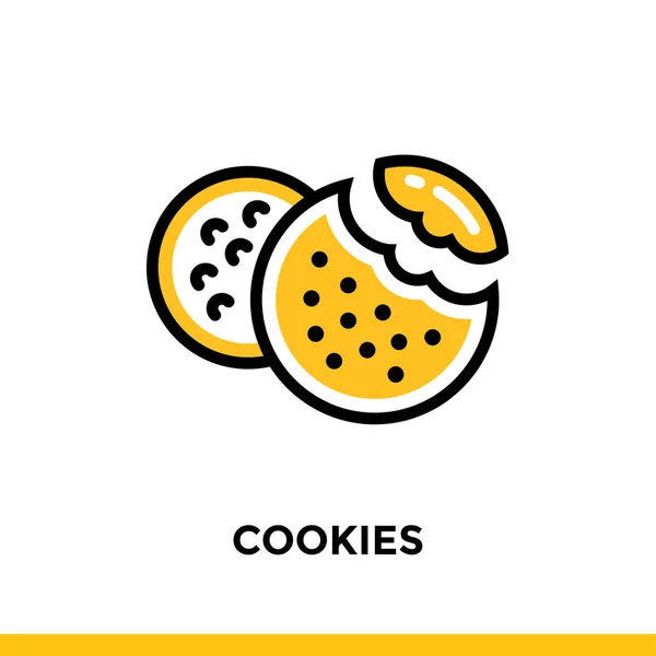 Lineaire Cookies pictogram. Vectorelementen geschikt voor website en pr — Stockvector