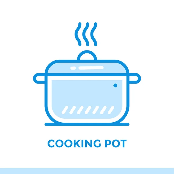 Icono del esquema COOKING POT de panadería, cocina. Iconos de línea vectorial adecuados para gráficos de información, medios impresos e interfaces — Vector de stock