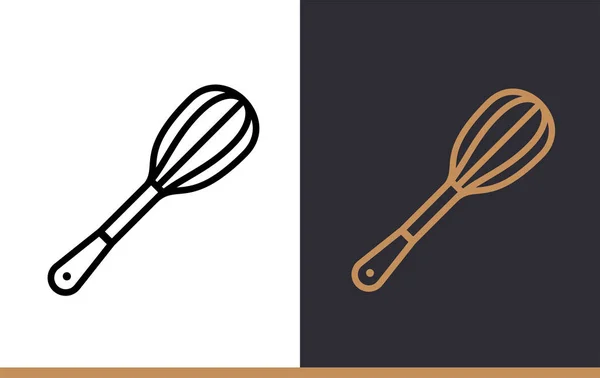 Линейная икона WHISK хлебопекарни, приготовления пищи. Пиктограмма в стиле наброска. Подходит для мобильных приложений, веб-сайтов и презентации — стоковый вектор