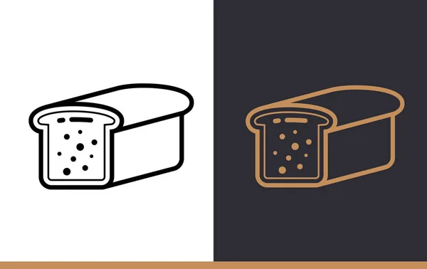 Lineaire pictogram Toast brood van bakkerij, koken. Pictogram in kaderstijl. Geschikt voor mobiele apps, websites en presentatie — Stockvector