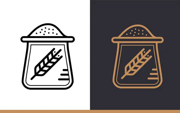 Icono lineal SACO DE FLOR de panadería, cocina. Pictograma vectorial adecuado para sitios web, presentación y medios impresos — Vector de stock