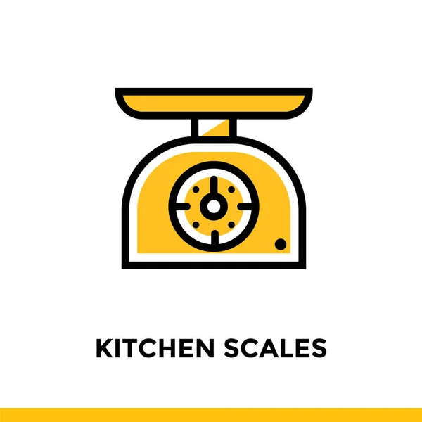 Icono lineal de KITCHEN SCALES. Elementos vectoriales adecuados para sitio web y presentación — Vector de stock