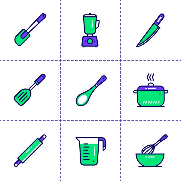 Único conjunto de ícones lineares de padaria, cozinhar. Ícones modernos de alta qualidade adequados para gráficos de informação, mídia impressa e interfaces — Vetor de Stock
