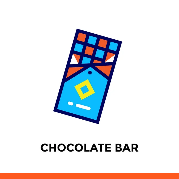 Outline CHOCOLATE BAR icon. Vector pictogram suitable for print, website and presentation — Stock Vector