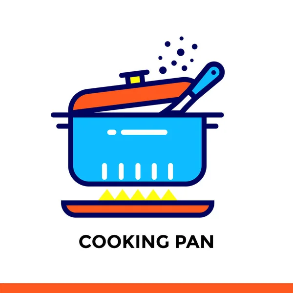 Icono lineal Sartén de cocción de panadería, cocina. Pictograma en el contorno — Vector de stock