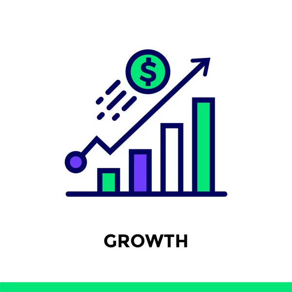 矢量轮廓图标增长的金融、 银行。高质量莫 — 图库矢量图片