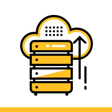 Anahat simgesini bulut depolama. Veri bilim teknoloji ve makine 