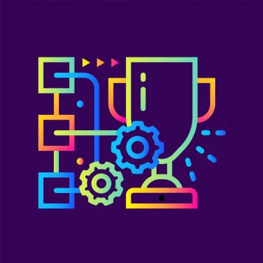 Benzersiz doğrusal simgesi beceri geliştirme. Online Eğitim, e-learni