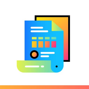 Finans, bankacılık fatura düz simgesi. Mobil uygulamalar için uygundur.,