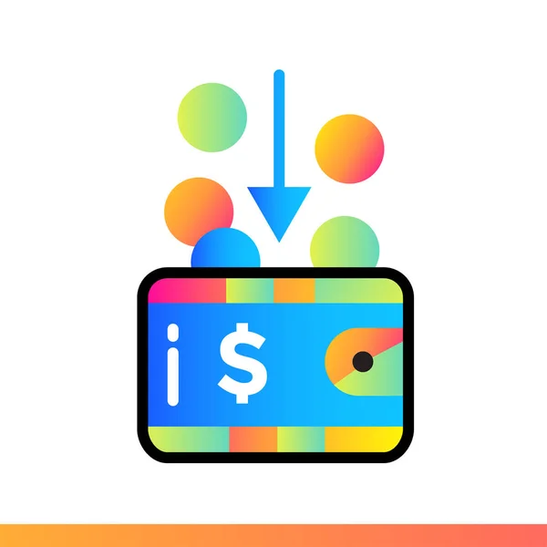 Flat ikonen inkomst av finans, bank. Lämplig för mobila appar, — Stock vektor