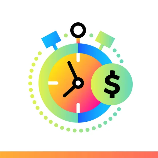 Flat ikonen tid; Pengar av finans, bank. Lämplig för mobila en — Stock vektor
