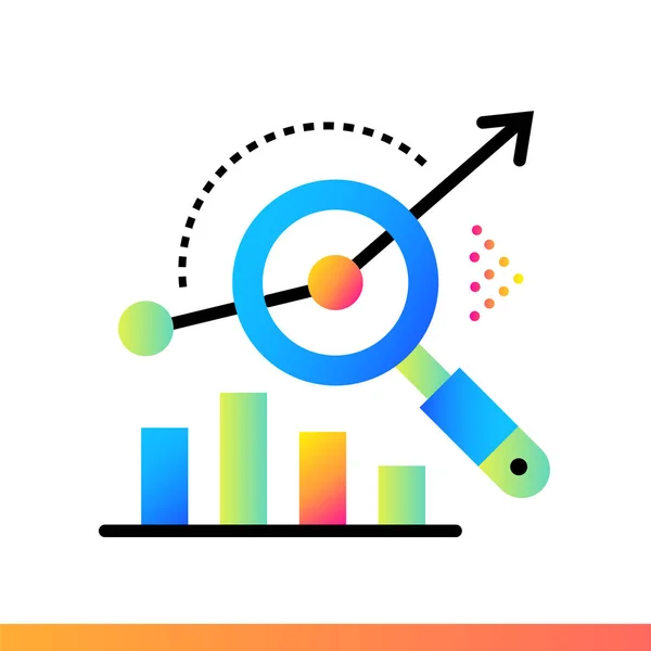 Płaskie analizy ikonę uruchamiania biznesu. Nadaje się do aplikacji mobilnej — Wektor stockowy